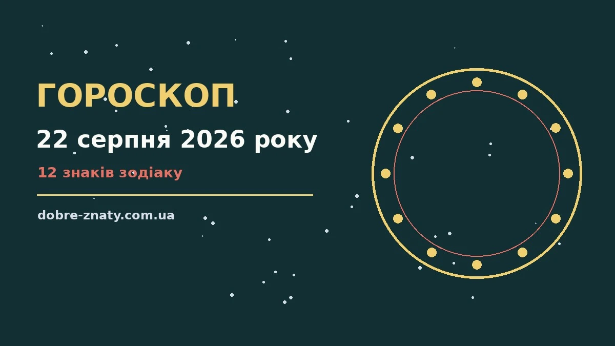Астрологічний гороскоп на 22 серпня 2026 року для всіх знаків Зодіаку