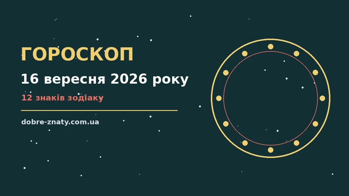 Гороскоп на 16 вересня 2026 року: що варто врахувати для грошей і кохання