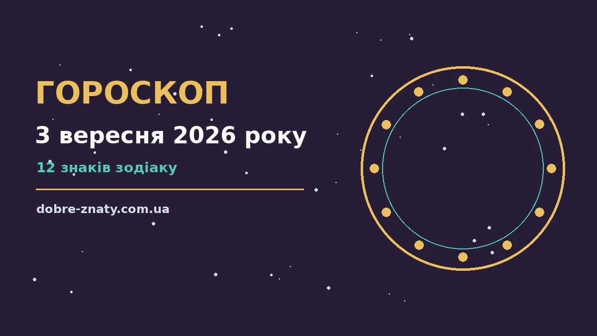 Щоденний гороскоп на 3 вересня 2026 року: поради щодо роботи, фінансів і стосунків
