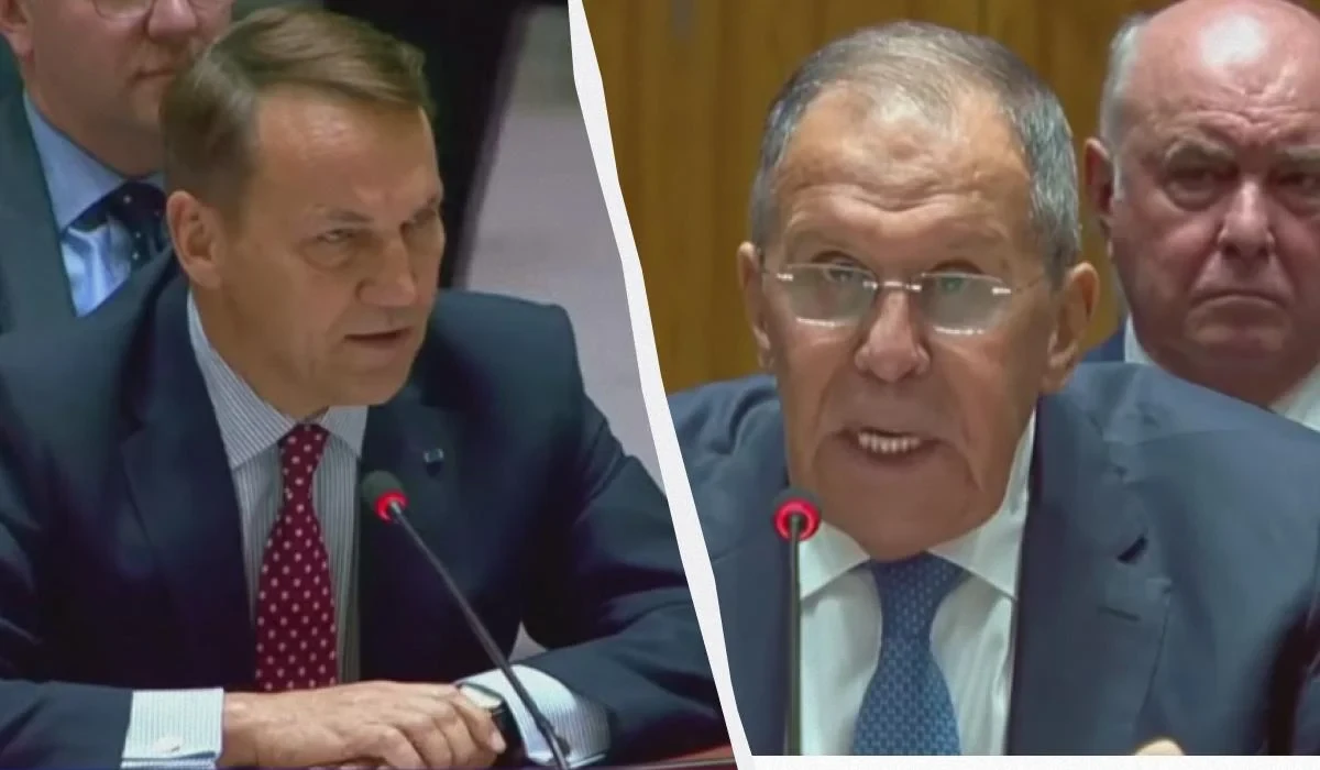 Радослав Сікорський під час виступу в межах Генеральної Асамблеї ООН у Нью-Йорку.