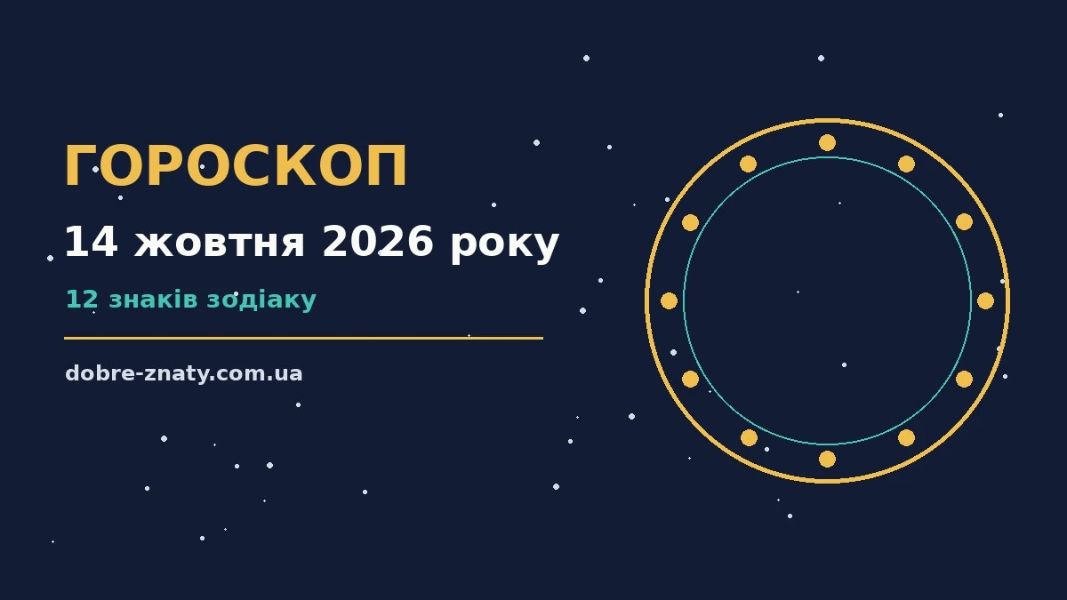 Зоряний гороскоп на 14 жовтня 2026 року з символами знаків зодіаку